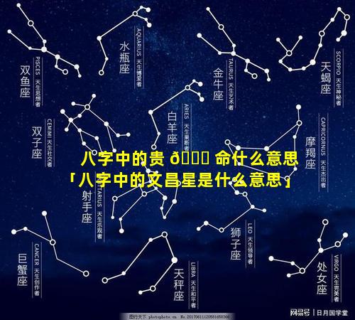 八字中的贵 🕊 命什么意思「八字中的文昌星是什么意思」